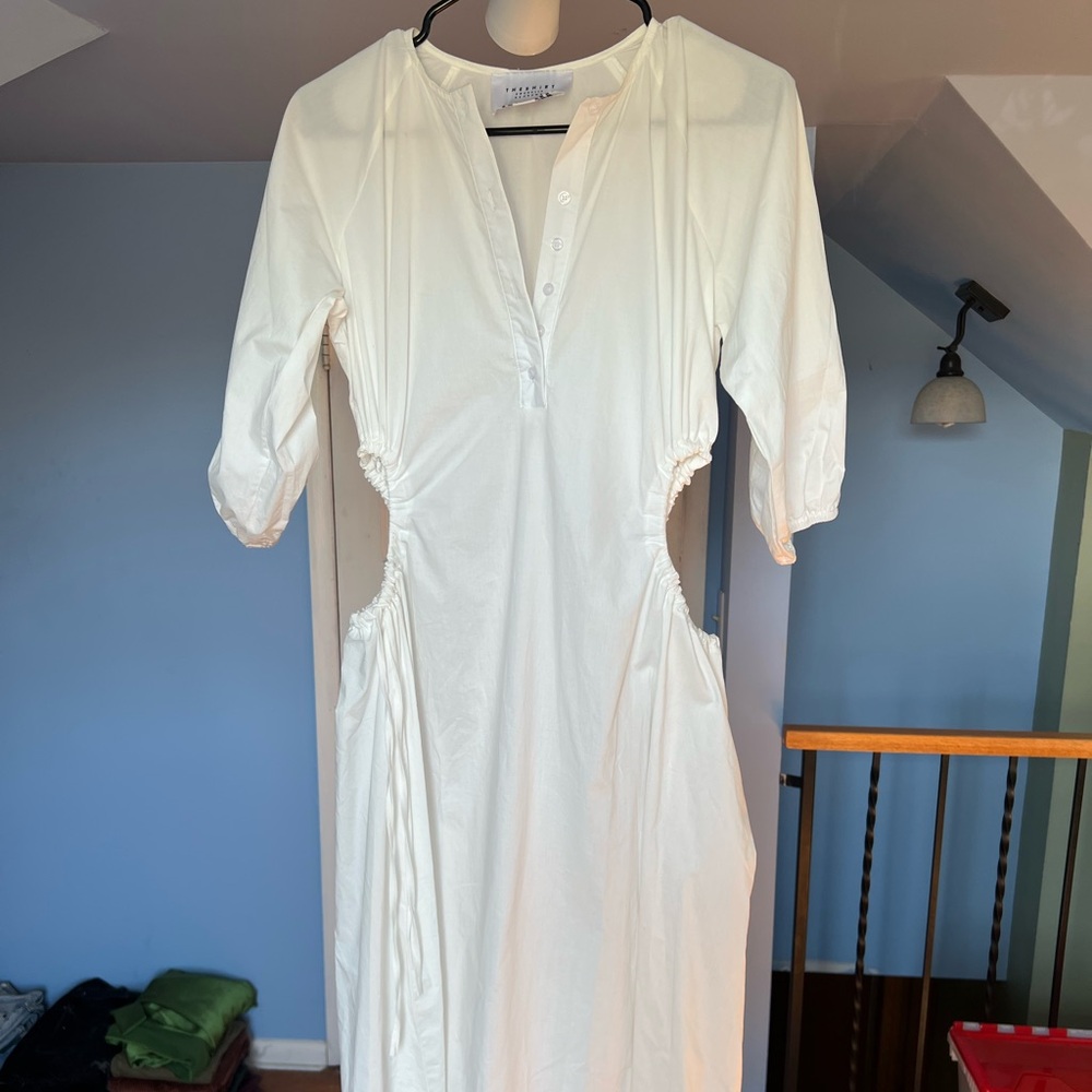 The Shirt by Rochelle Behrens White Long Sleeve Dress